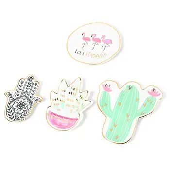 Innovative Kawaii Small Hand-Painted Flamingo Cactus Pineapple Gold Ceramic Saucers Dessert Plate Jewelry Storage Trays
Innovative Kawaii Small Hand-Painted Flamingo Cactus Pineapple Gold Ceramic Saucers Dessert Plate Jewelry Storage Trays