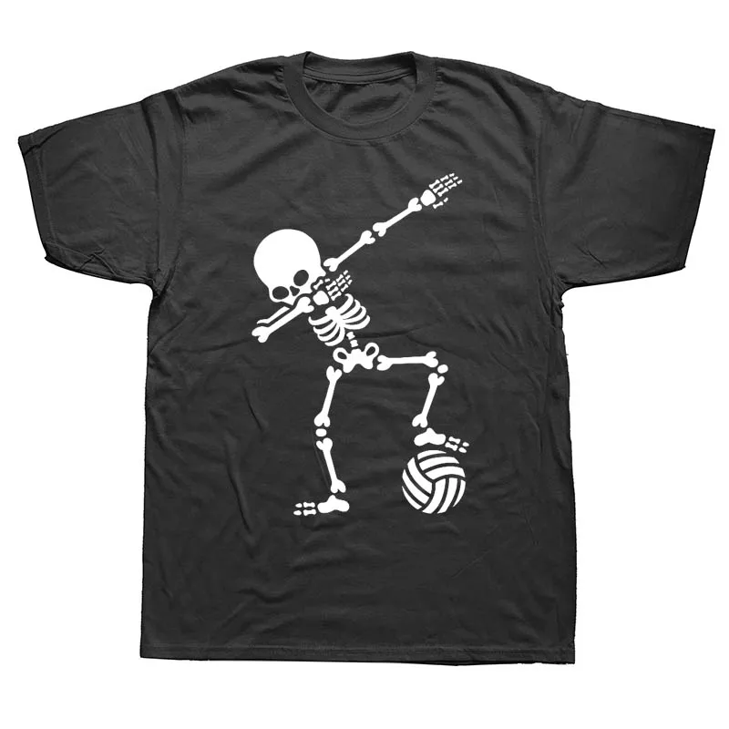 

New Men Dab Dabbing Skeleton Volleyball T Shirt Casual Cotton Summer Short Sleeve Funny T-shirt Mans Tshirt Men Clothing