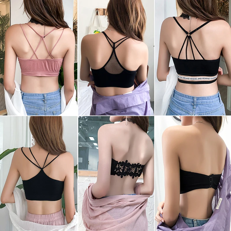 Girls Cropped Solid Camisole Tops Women Backless Padding Tanks Crop Tops For Female KK302
Girls Cropped Solid Camisole Tops Women Backless Padding Tanks Crop Tops For Female KK302
