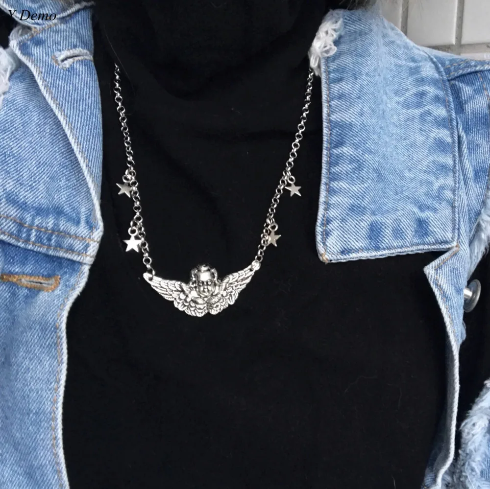 Dancing Cupid Angel Wings Necklace Fashion Women Star Pendeloque Cut Sweater Chain Necklace
Dancing Cupid Angel Wings Necklace Fashion Women Star Pendeloque Cut Sweater Chain Necklace