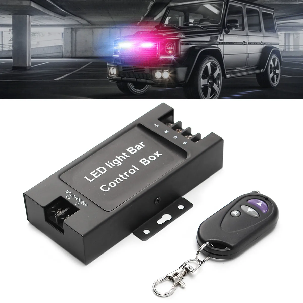 12-24V LED Light Bar Battery Box Flash Strobe Controller With Wireless Remote 7 Modes Strobe Light 3-way Output for Car Light
12-24V LED Light Bar Battery Box Flash Strobe Controller With Wireless Remote 7 Modes Strobe Light 3-way Output for Car Light