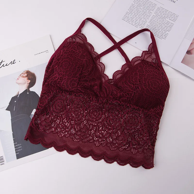 Strap Lace Bralette Padded Bras for Women Stretch Sleeping Brassiere Seamless Wireless Bra Top Underwear Black Red White
Strap Lace Bralette Padded Bras for Women Stretch Sleeping Brassiere Seamless Wireless Bra Top Underwear Black Red White