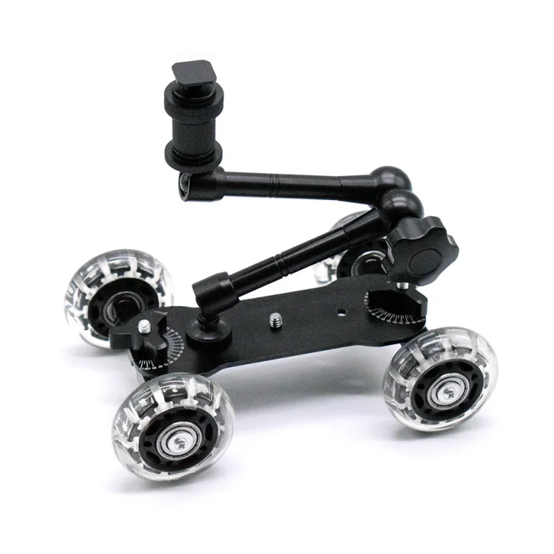 Mobile Rolling Sliding Dolly Stabilizer Skater Slider 11"Articulating Magic Arm Camera Rail Stand Photography Car For GoPro 7 6
Mobile Rolling Sliding Dolly Stabilizer Skater Slider 11"Articulating Magic Arm Camera Rail Stand Photography Car For GoPro 7 6
