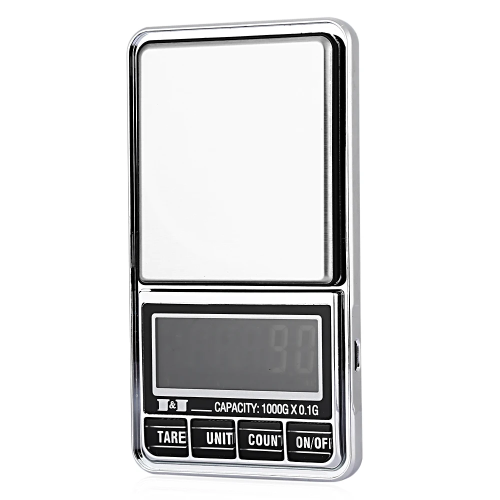 1000/0.1g DIGITAL ELECTRONIC POCKET JEWELLERY SCALES 10 milligram Micro-gm With Micro-charging interface
1000/0.1g DIGITAL ELECTRONIC POCKET JEWELLERY SCALES 10 milligram Micro-gm With Micro-charging interface