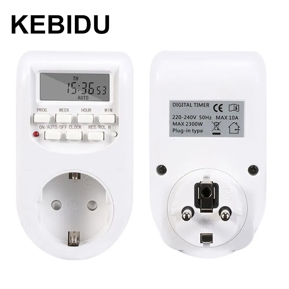 KEBIDU 230V AC 7 Days Programmable Adjustable Setting of Clock/On/Off Time Digital Timer Switch Energy Saving Smart Power Socket
KEBIDU 230V AC 7 Days Programmable Adjustable Setting of Clock/On/Off Time Digital Timer Switch Energy Saving Smart Power Socket