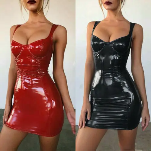 Sexy Women Bandage Bodycon PU Leather Dress 2019 Summer New Solid Slim Sleeveless Put Up Party Cocktail Club Short Mini Dress
Sexy Women Bandage Bodycon PU Leather Dress 2019 Summer New Solid Slim Sleeveless Put Up Party Cocktail Club Short Mini Dress