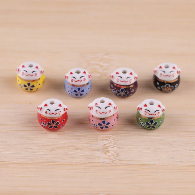 diy Handmade beaded color ceramic beads painted lucky cat loose beads super cute cute kitten charm
diy Handmade beaded color ceramic beads painted lucky cat loose beads super cute cute kitten charm