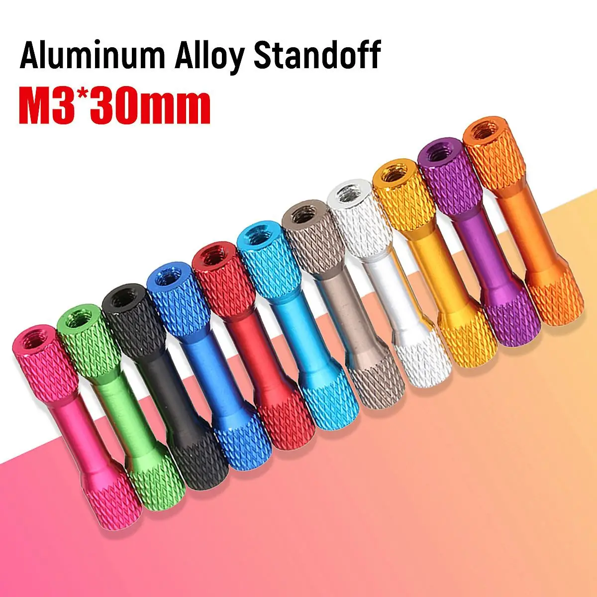 New 10Pcs/Set M3AR5 M3 30mm Aluminum Alloy Knurled Standoff for FPV RC Multicolor Colorful Purple Red Green Black Pink
New 10Pcs/Set M3AR5 M3 30mm Aluminum Alloy Knurled Standoff for FPV RC Multicolor Colorful Purple Red Green Black Pink