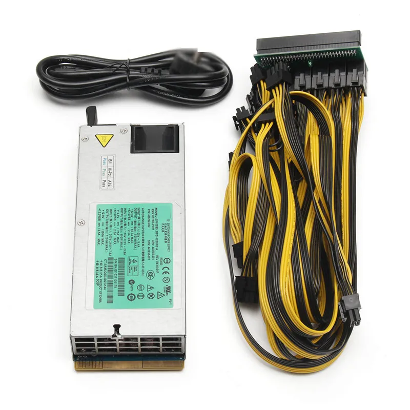 DPS 1200FB 1200W POWER SUPPLY With Breakout Adapter 12 Cables For Ethereum Mining Miner Power Supply
DPS 1200FB 1200W POWER SUPPLY With Breakout Adapter 12 Cables For Ethereum Mining Miner Power Supply