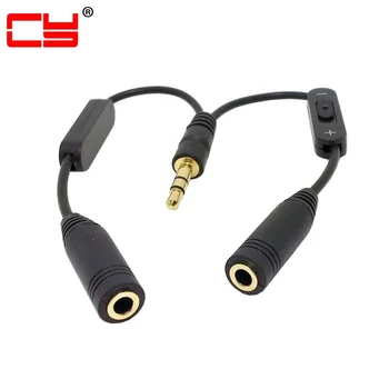 10pcs/lot Chenyang Double 3.5mm Female Audio to Stereo Male 3.5mm Headphone Y Splitter Adapter Cable with Volume Switch Black
10pcs/lot Chenyang Double 3.5mm Female Audio to Stereo Male 3.5mm Headphone Y Splitter Adapter Cable with Volume Switch Black