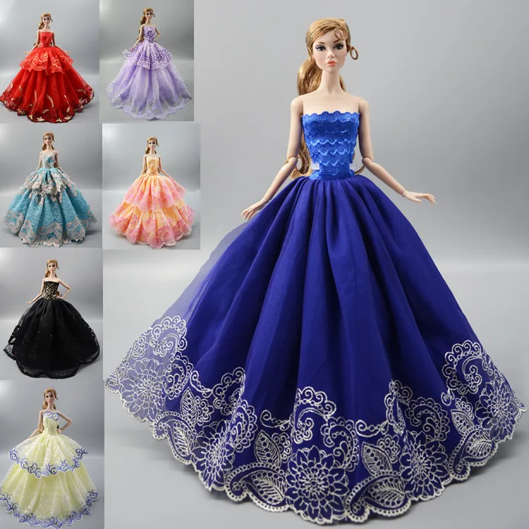 

Hot Sell Fashion Lace Dress , Princess Party Wedding Gown Skirt Clothing outfit For Toy 1/6 Barbie Xinyi Kurhn FR Doll clothes