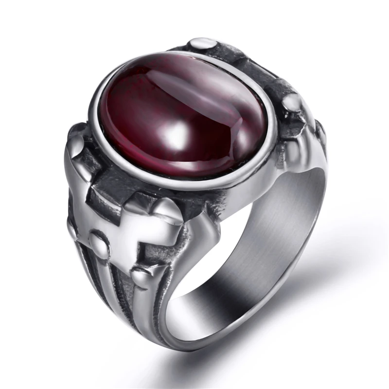 Elfasio Men Oval Red Synthetic Ruby Turquoise Black Onyx Zircon Stainless Steel Ring Vintage Gothic Jewelry
Elfasio Men Oval Red Synthetic Ruby Turquoise Black Onyx Zircon Stainless Steel Ring Vintage Gothic Jewelry