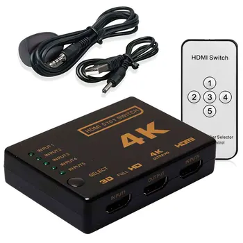 OcioDual Switch HDMI 4K Switch 5 Port Splitter Selector Hub IR Remote Black Inputs 1 Outlet Multiple Multipuerto
OcioDual Switch HDMI 4K Switch 5 Port Splitter Selector Hub IR Remote Black Inputs 1 Outlet Multiple Multipuerto