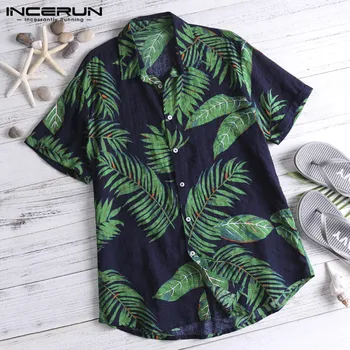 INCERUN Plus Size Men Hawaiian Shirt Print Lapel Neck Short Sleeve Tops Summer Loose Holiday Casual Men Beach Shirts Camisa 2020
INCERUN Plus Size Men Hawaiian Shirt Print Lapel Neck Short Sleeve Tops Summer Loose Holiday Casual Men Beach Shirts Camisa 2020