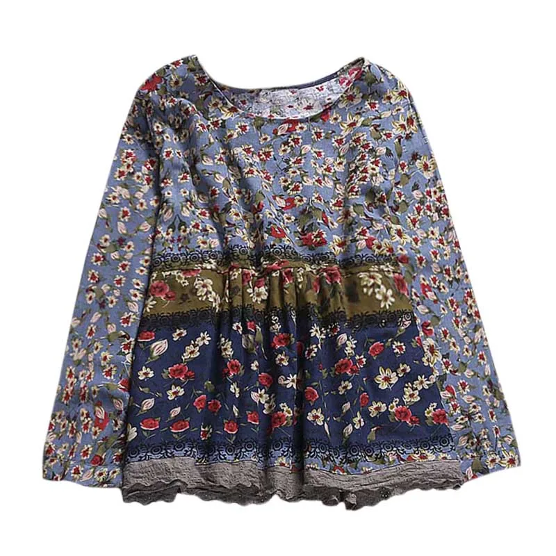 Women Fashion Autumn Floral Print Blouse Boho O Neck Long Sleeve Casual Loose Blouse Patchwork Cotton Linen Shirt Party Ruffle
Women Fashion Autumn Floral Print Blouse Boho O Neck Long Sleeve Casual Loose Blouse Patchwork Cotton Linen Shirt Party Ruffle