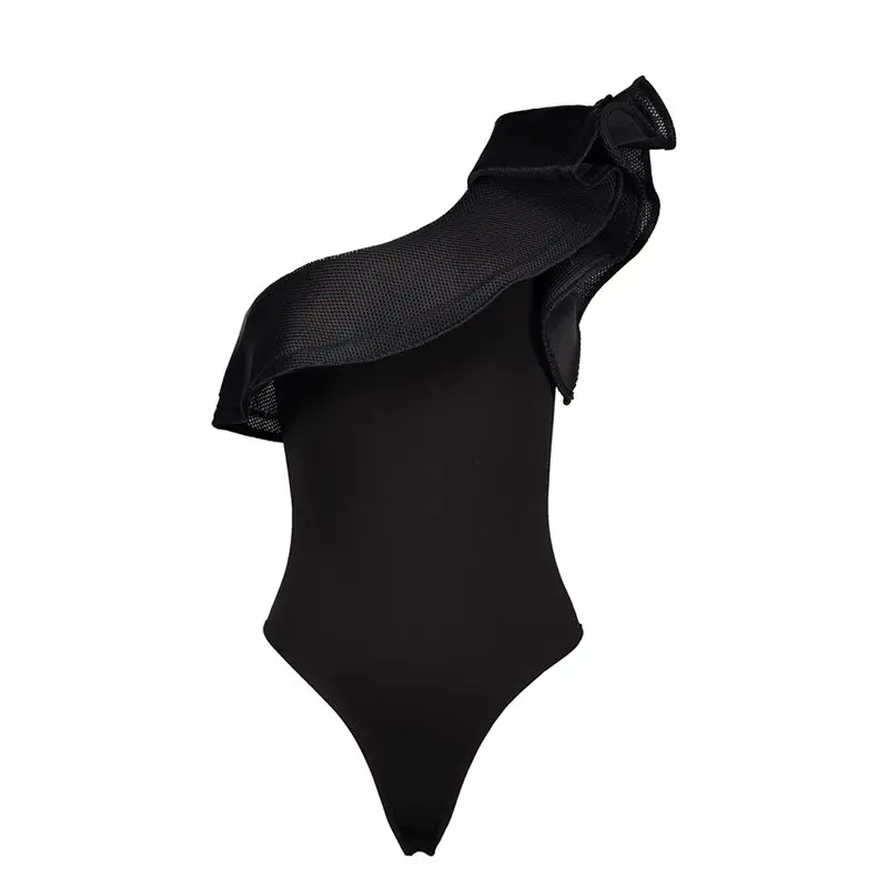 Beach Backless Bodysuit Women Rompers Gothic Sexy One Shoulder Black Top Summer Red Elegant Casual Mesh Ruffle Skinny Body Suit
Beach Backless Bodysuit Women Rompers Gothic Sexy One Shoulder Black Top Summer Red Elegant Casual Mesh Ruffle Skinny Body Suit