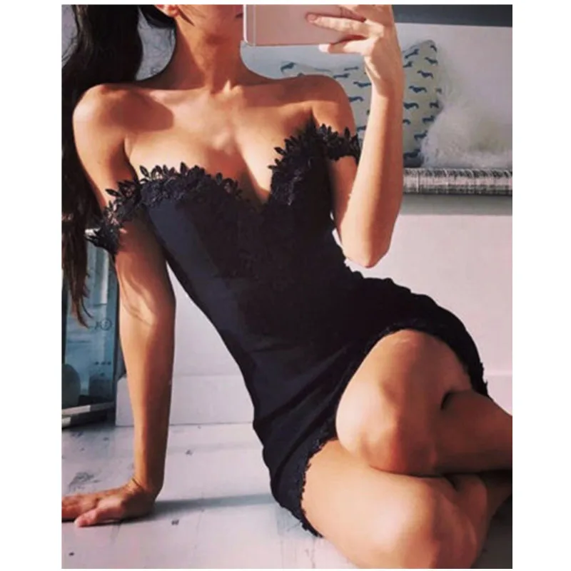 Sexy Women Off Shoulder Mini Dress Black Lace Backless Bodycon Mini Dress Party Clubwear High Waist Pencil Dresses
Sexy Women Off Shoulder Mini Dress Black Lace Backless Bodycon Mini Dress Party Clubwear High Waist Pencil Dresses