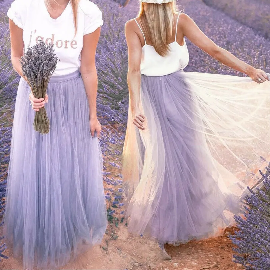 Fashionable Women's Sexy Charming Elegant Double Mesh Pleated Skirt Ladies Summer Beach Skirt Light Purple
Fashionable Women's Sexy Charming Elegant Double Mesh Pleated Skirt Ladies Summer Beach Skirt Light Purple