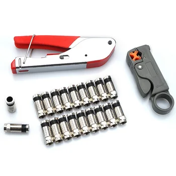 2018 1 set Coaxial Cable Wire Stripper RG6/RG59 F Compression 20pcs Connector Tool Crimping Pliers Wire Stripping Pliers Kit
2018 1 set Coaxial Cable Wire Stripper RG6/RG59 F Compression 20pcs Connector Tool Crimping Pliers Wire Stripping Pliers Kit