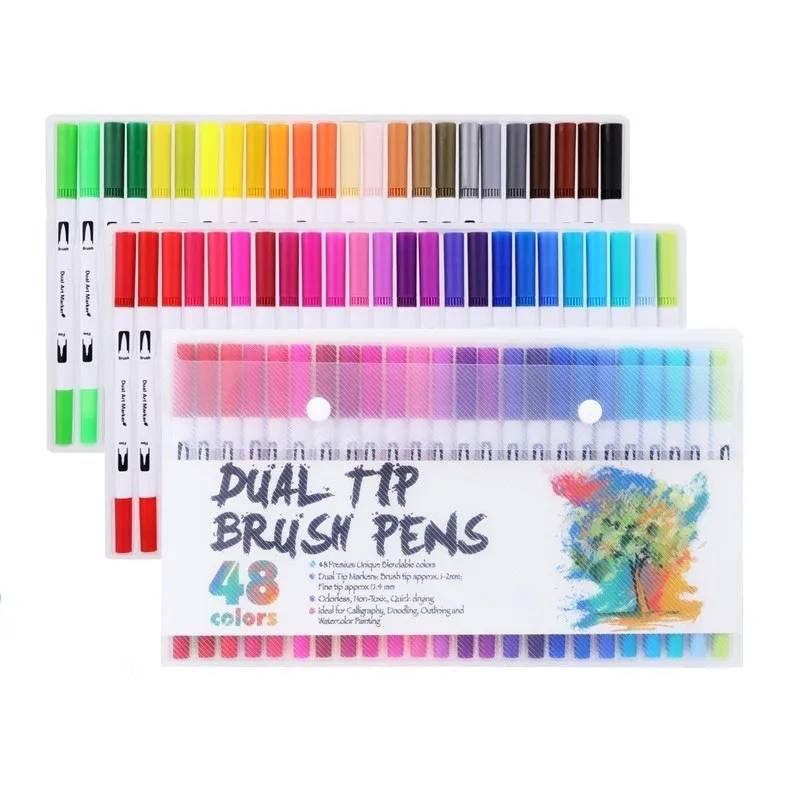 48PCS Colors Fine Liner Drawing Painting Watercolor Markers Pen Art Dual Tip Brush Pen School Supplies Stationery 04350
48PCS Colors Fine Liner Drawing Painting Watercolor Markers Pen Art Dual Tip Brush Pen School Supplies Stationery 04350