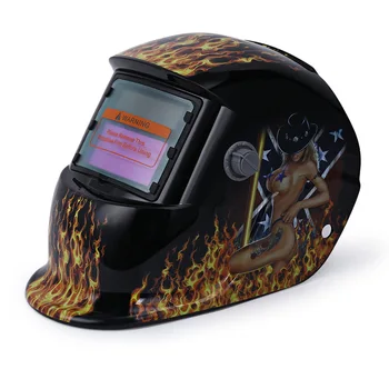 

Protective Mask Solar Power Automatic Darkening Electric Welding Mask Helmet Flame Pattern Welding Helmet Welder Lens Weld Cap