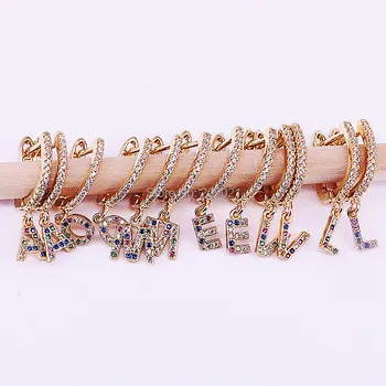 8Pair Gold color Micro Paved CZ Crystal 26 Letters Alphabets Earrings Jewelry Charm for Girls/Women
8Pair Gold color Micro Paved CZ Crystal 26 Letters Alphabets Earrings Jewelry Charm for Girls/Women