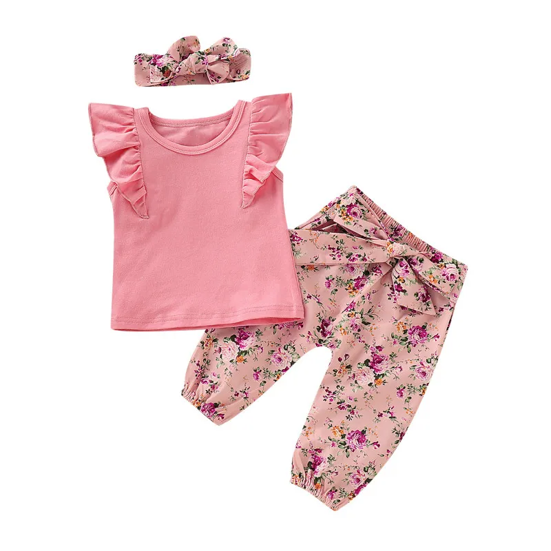 Newborn Kids Baby Girl 3Pcs Floral Ruffles Sunsuit Clothing Sets Toddler Summer Outfits Bowknot Tops T Shirt Pants Clothes Set
Newborn Kids Baby Girl 3Pcs Floral Ruffles Sunsuit Clothing Sets Toddler Summer Outfits Bowknot Tops T Shirt Pants Clothes Set