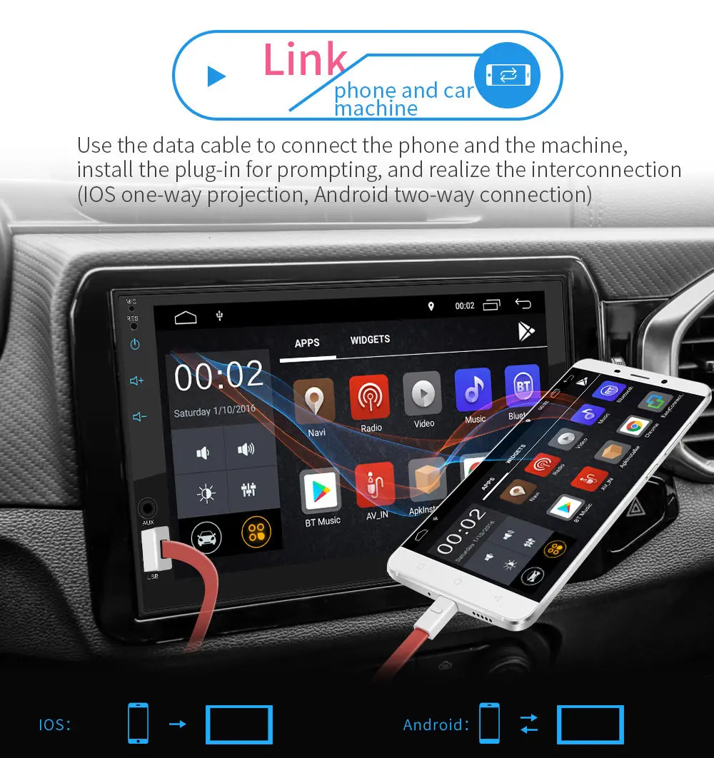 2G+16G Car Multimedia Player Quad-core for Android 8.1 7 Inch Car Stereo 2Din MP5 Player Bluetooth GPS Nav WiFi FM AM Radio
2G+16G Car Multimedia Player Quad-core for Android 8.1 7 Inch Car Stereo 2Din MP5 Player Bluetooth GPS Nav WiFi FM AM Radio