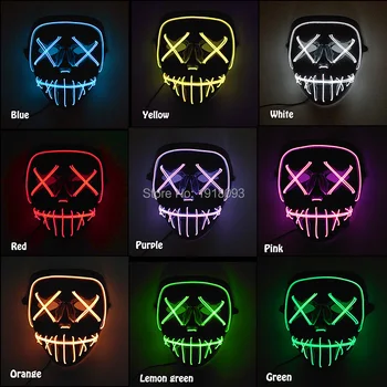 Hot Sales 1o Lighting Colors Option EL Wire Mask Ghost Horror Mask Scary Theme Party Cosplay Costume Mask Novelty Christmas Gift
Hot Sales 1o Lighting Colors Option EL Wire Mask Ghost Horror Mask Scary Theme Party Cosplay Costume Mask Novelty Christmas Gift