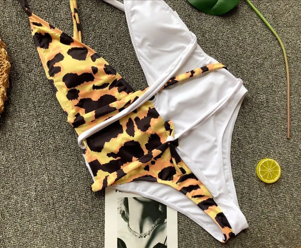 Leopard Print V Neck Swimawear Women Swimsuit Push Up Padded Ladies Bikini Set Swimwears One Piece Bathing Suit Monokini
Leopard Print V Neck Swimawear Women Swimsuit Push Up Padded Ladies Bikini Set Swimwears One Piece Bathing Suit Monokini