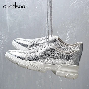 Ouddsoo Ladies Loafers Sheepskin Woman Genuine Leather Fashion Round Toe For Women Flats Platform Casual Shoes Silver Moccasin
Ouddsoo Ladies Loafers Sheepskin Woman Genuine Leather Fashion Round Toe For Women Flats Platform Casual Shoes Silver Moccasin