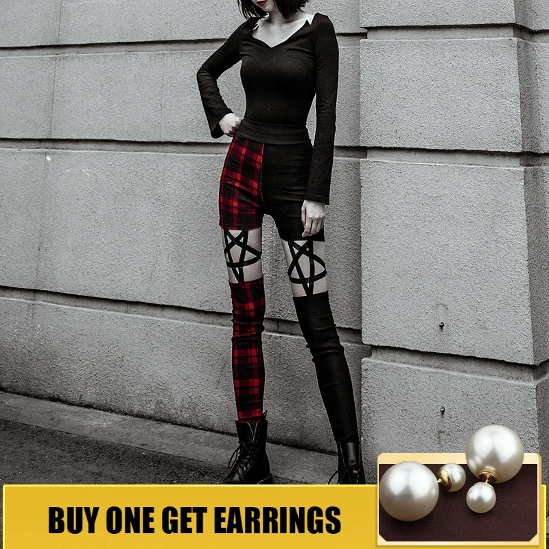 HOUZHOU 2019 Spring Summer Women High Waist Gothic Pants Punk Rock Hollow Out Pentagram Pencil Trousers Skinny Patchwork Slim
HOUZHOU 2019 Spring Summer Women High Waist Gothic Pants Punk Rock Hollow Out Pentagram Pencil Trousers Skinny Patchwork Slim