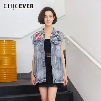 CHICEVER Striped Denim Vest Waistcoat For Women Vintage Lapel Single Breasted Women's Sleeveless Jacket Tops Female Fashion Tide
CHICEVER Striped Denim Vest Waistcoat For Women Vintage Lapel Single Breasted Women's Sleeveless Jacket Tops Female Fashion Tide