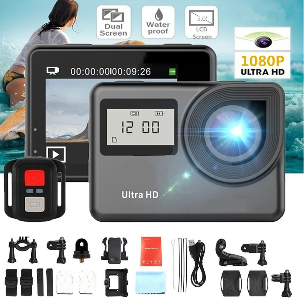 Andoer 4K Touchscreen Action Camera WiFi Dual Screen Ultra HD 30M Waterproof DV Sports Camcorder 170 Degree Wide Angle Lens
Andoer 4K Touchscreen Action Camera WiFi Dual Screen Ultra HD 30M Waterproof DV Sports Camcorder 170 Degree Wide Angle Lens