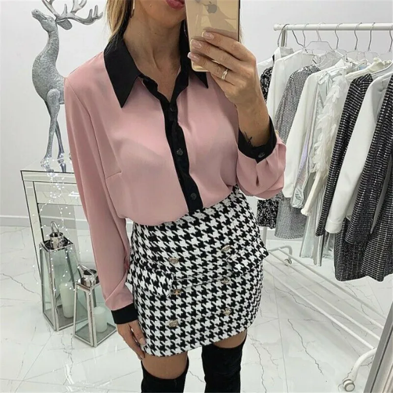 OL Style Women Shirt Fashion Women Casual Long Sleeve Turn-Down Collar Tops Patchwork Loose Chiffon Shirt Blouse S-XL
OL Style Women Shirt Fashion Women Casual Long Sleeve Turn-Down Collar Tops Patchwork Loose Chiffon Shirt Blouse S-XL