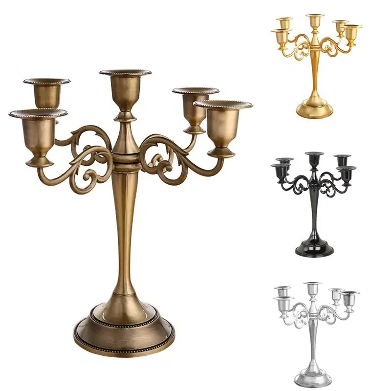 Wholesale Silver/Gold/Black/Bronze Metal Candle Holder 5-arms Candle Stand Wedding Candlestick Candelabra Drop Shipping 40
Wholesale Silver/Gold/Black/Bronze Metal Candle Holder 5-arms Candle Stand Wedding Candlestick Candelabra Drop Shipping 40