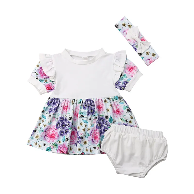 2019 Brand New Newborn Baby Girls Princess Outfits Summer Cotton Clothes Floral Ruffles Dress Shorts Headband 3Pcs Sets 0-18M
2019 Brand New Newborn Baby Girls Princess Outfits Summer Cotton Clothes Floral Ruffles Dress Shorts Headband 3Pcs Sets 0-18M