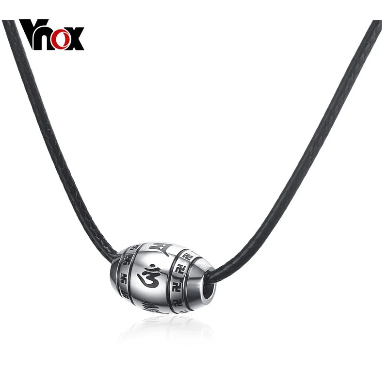 Vnox Mens Om Mani Padme Hum Necklace Classical Religious Choker Necklace Male Prayer Jewelry with Black Leather Rope
Vnox Mens Om Mani Padme Hum Necklace Classical Religious Choker Necklace Male Prayer Jewelry with Black Leather Rope