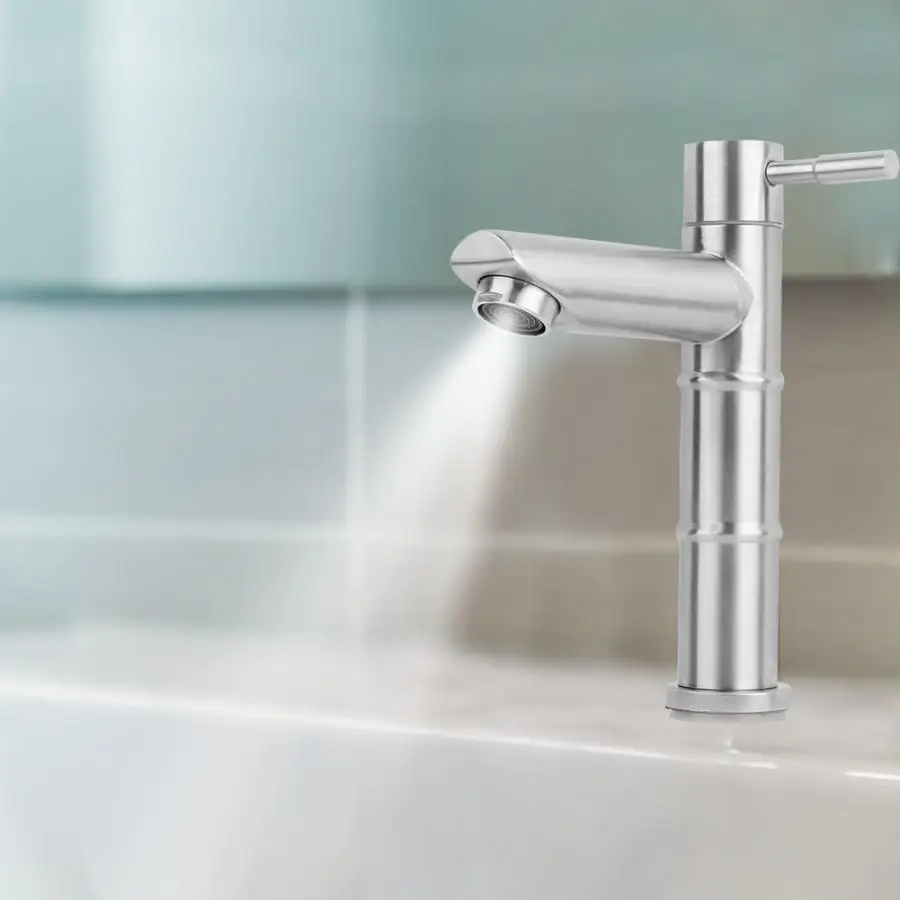 Torneira Do Banheiro G1/2" Brushed Stainless Steel Bamboo Shape Bathroom Basin Sink Cold Water Faucet Tap Basin Mixer 
Torneira Do Banheiro G1/2" Brushed Stainless Steel Bamboo Shape Bathroom Basin Sink Cold Water Faucet Tap Basin Mixer