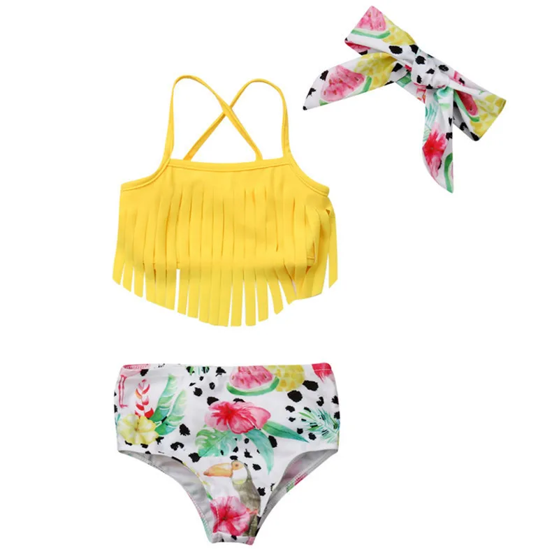 Одежда для купания малышей милый купальный костюм с кисточками девочек пляжная