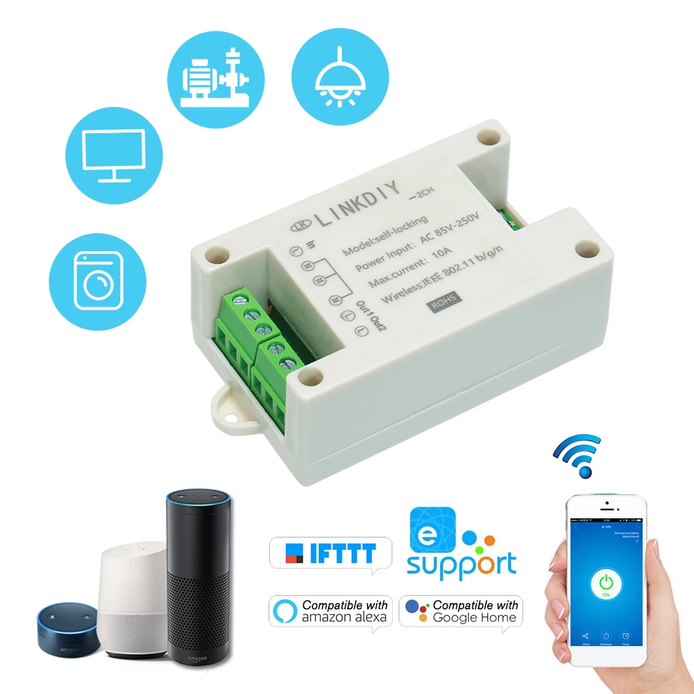 Smart Wifi Switch Universal Module 2CH AC85-250V Wireless Switch Timer Phone APP Remote Control for "Amazon" Alexa Google Home
Smart Wifi Switch Universal Module 2CH AC85-250V Wireless Switch Timer Phone APP Remote Control for "Amazon" Alexa Google Home