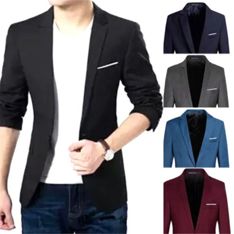 Casual Men's Korean slim fit fashion cotton blazer Suit black blue plus size M to 3XL Male blazers
Casual Men's Korean slim fit fashion cotton blazer Suit black blue plus size M to 3XL Male blazers