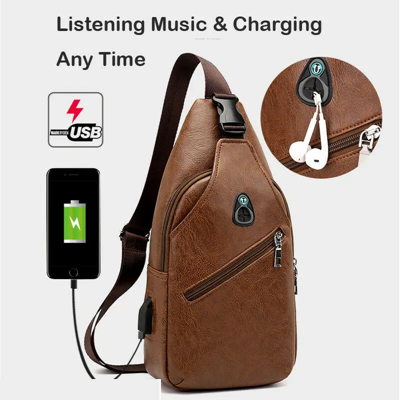 Men's Crossbody Waist Bags Men's USB charging Headphone plug Designer Leather Messenger Shoulder Bag Diagonal Package 2019
Men's Crossbody Waist Bags Men's USB charging Headphone plug Designer Leather Messenger Shoulder Bag Diagonal Package 2019