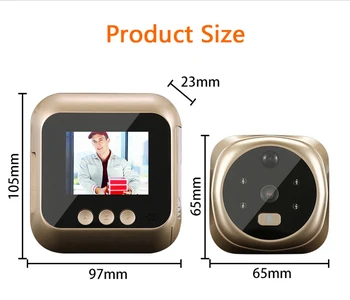 2.8 HD Motion detection Electronic IR Photo Recording Video Peephole Smart Security Wireless Door Peephole Camera with Doorbell
2.8 HD Motion detection Electronic IR Photo Recording Video Peephole Smart Security Wireless Door Peephole Camera with Doorbell