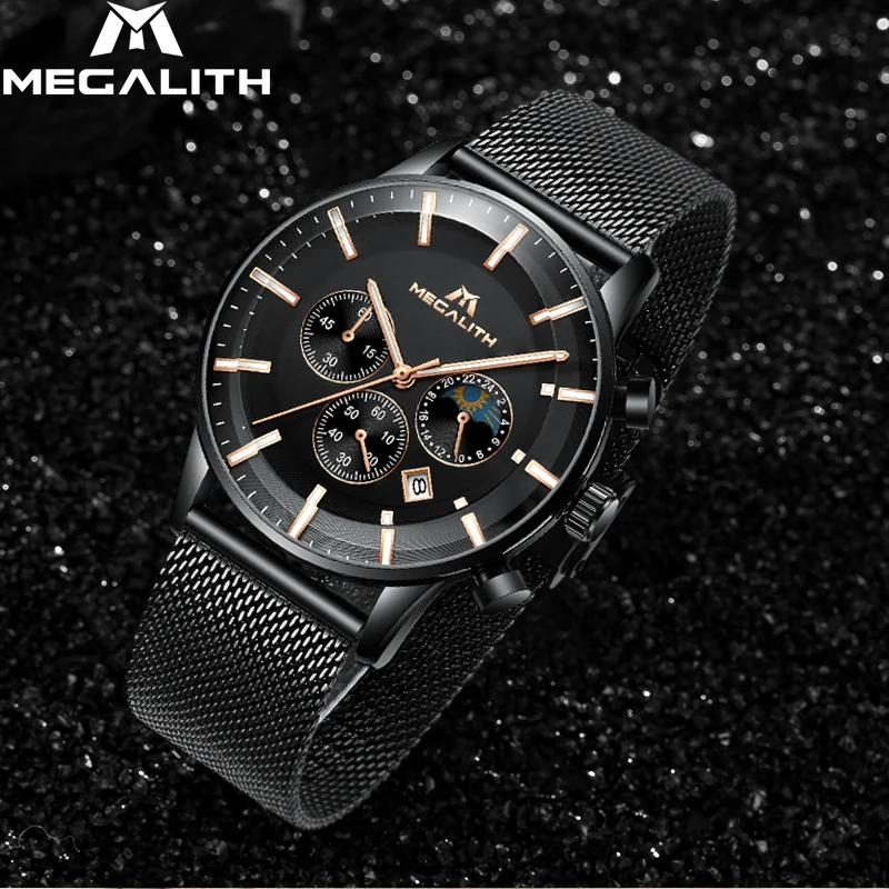 MEGALITH Top Brand Luxury Sport Mens Quartz Watches Waterproof Watch Chronograph Men Stainless Steel Wristwatches Clock
MEGALITH Top Brand Luxury Sport Mens Quartz Watches Waterproof Watch Chronograph Men Stainless Steel Wristwatches Clock