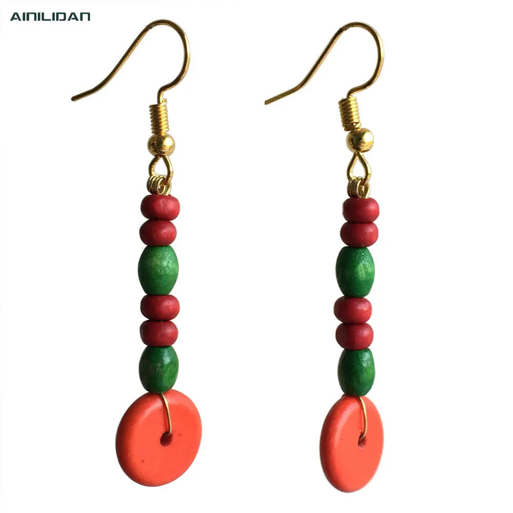 AINILIDAN Handmade Eardrops Earrings Golden Alloy Chinese Stones Colorful Wood Beads Dangle Earring Women Accessories
AINILIDAN Handmade Eardrops Earrings Golden Alloy Chinese Stones Colorful Wood Beads Dangle Earring Women Accessories