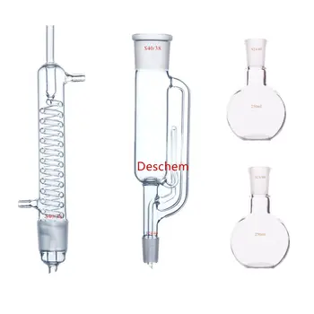 250ml,24/40,Soxhlet Extractor W/Graham Condenser & Two Flat Flasks,Lab Glassware
250ml,24/40,Soxhlet Extractor W/Graham Condenser & Two Flat Flasks,Lab Glassware