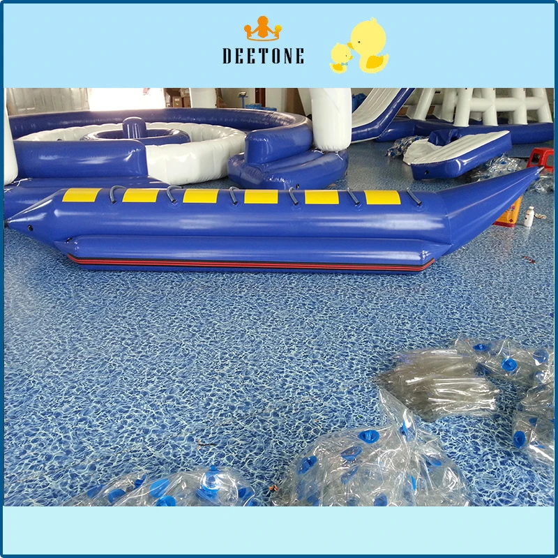 Single row 6 seater PVC inflatable banana boat water drag game with free inflatable pump
Single row 6 seater PVC inflatable banana boat water drag game with free inflatable pump