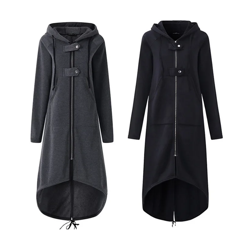 Autumn 2018 Winter Women's Jacket Long-sleeved Zippers Hooded Outwears Solid Colors Long Slim Jacket Plus-sized Coat
Autumn 2018 Winter Women's Jacket Long-sleeved Zippers Hooded Outwears Solid Colors Long Slim Jacket Plus-sized Coat