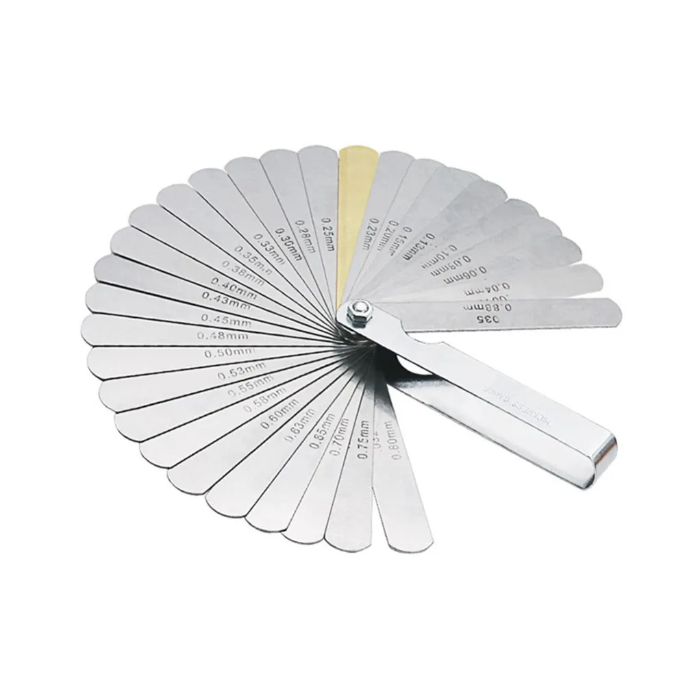 32 Blades Feeler Gauge Metric Gap Filler 0.04-0.88mm Thickness Gage For Measurment Tool Metric Gap Filler Measuring Tools B2
32 Blades Feeler Gauge Metric Gap Filler 0.04-0.88mm Thickness Gage For Measurment Tool Metric Gap Filler Measuring Tools B2